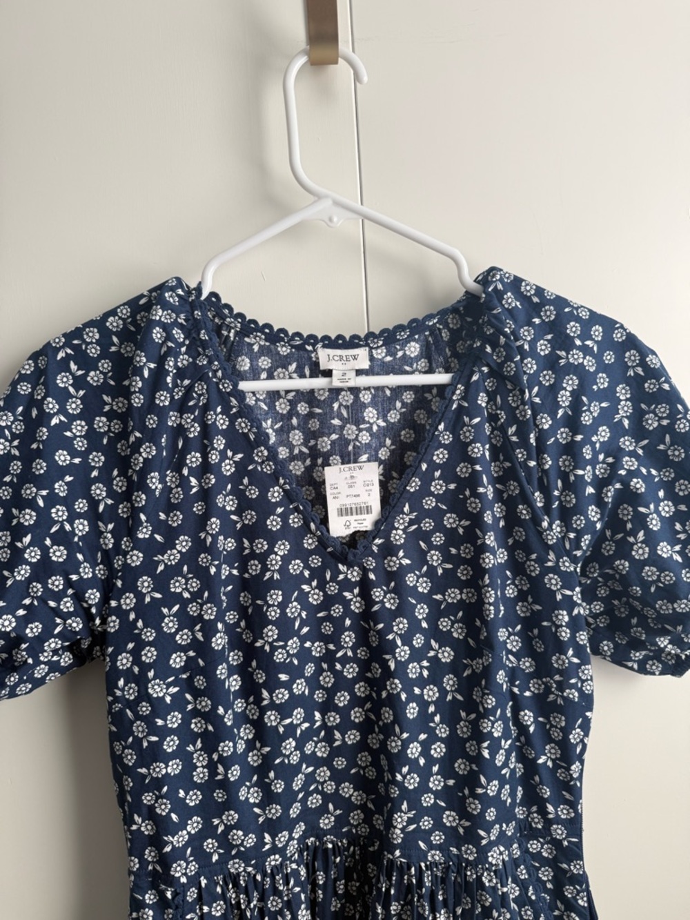 JCrew Navy & White Floral Midi Dress - Picture 5 of 6
